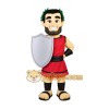 Red Black Caesar Warrior Mascot Costume