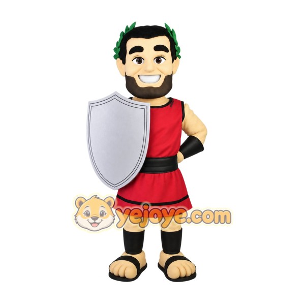 Red Black Caesar Warrior Mascot Costume
