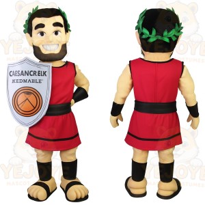 Red Black Caesar Warrior Mascot Costume