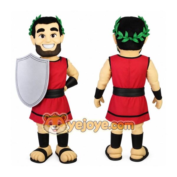 Red Black Caesar Warrior Mascot Costume