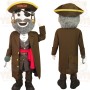 Brown Gray Red Bearded Pirate Mascot Costume