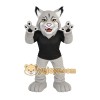 Gray Black Lynx Mascot Costume Gray Black Lynx Mascot Costume