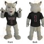 Gray Black Lynx Mascot Costume