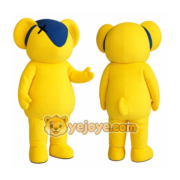 Yellow Navy Teddy Bear Mascot Costume