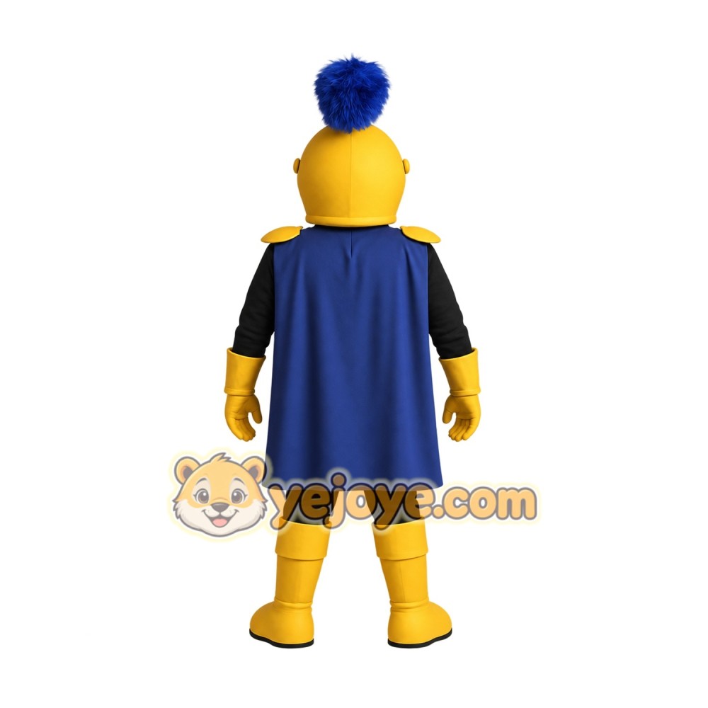 Blue Yellow Medieval Knight Mascot Costume Blue Yellow Medieval Knight Mascot Costume