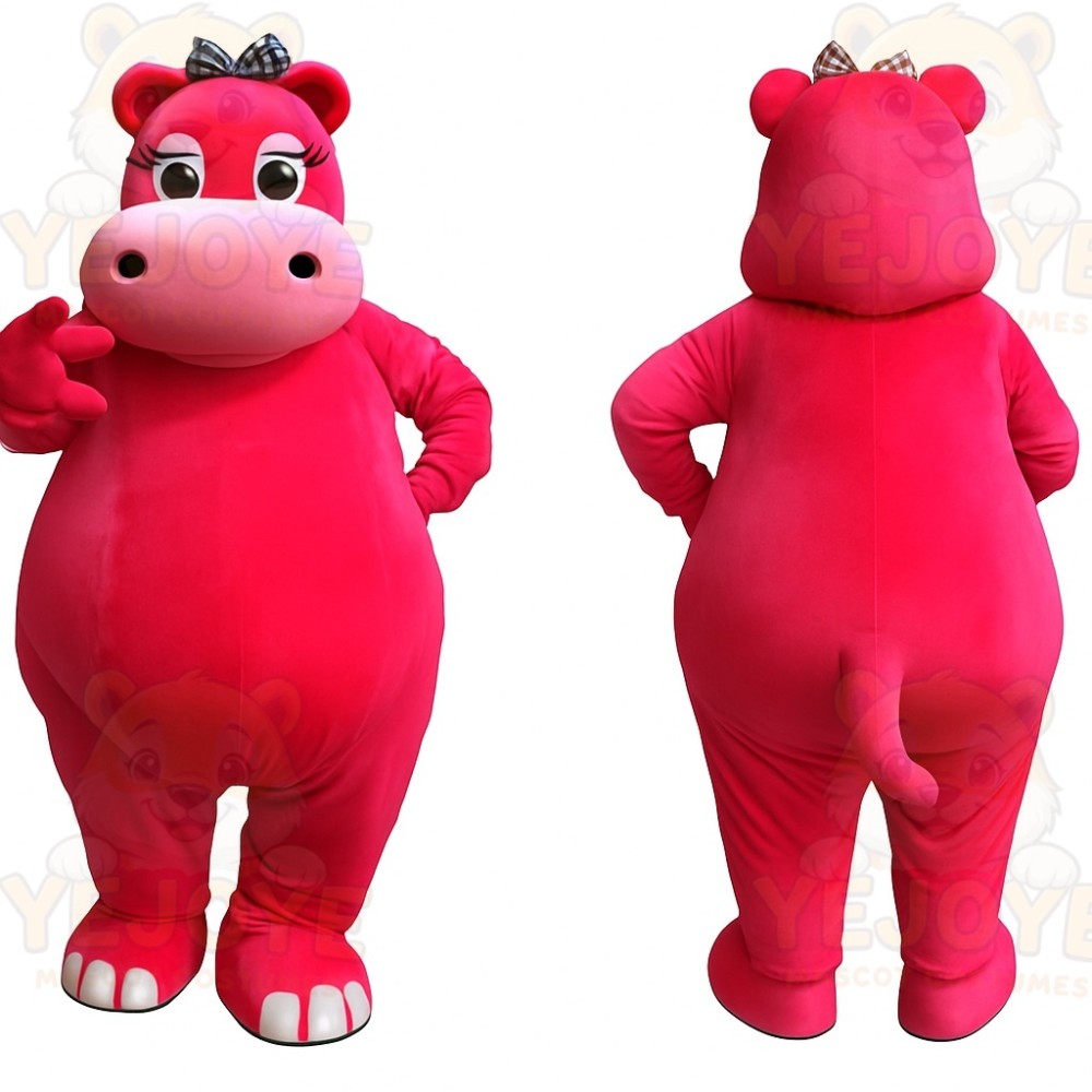 Hot Pink Hippo Mascot Costume