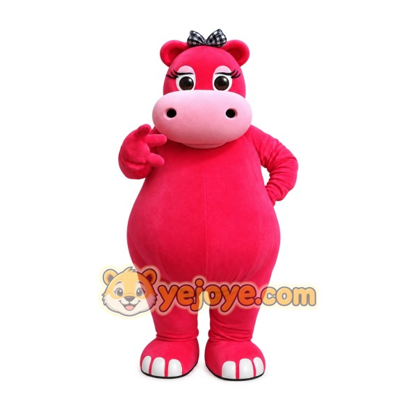 Hot Pink Hippo Mascot Costume
