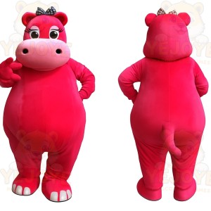Hot Pink Hippo Mascot Costume