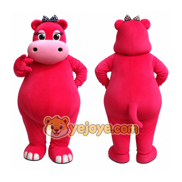 Hot Pink Hippo Mascot Costume