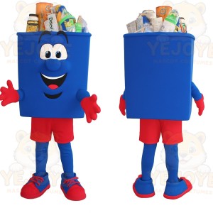 Blue Red Recycling Bin Mascot Costume
