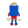 Blue Red Recycling Bin Mascot Costume