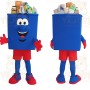Blue Red Recycling Bin Mascot Costume