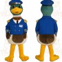 Blue Yellow Brown Duck Pilot Mascot Costume