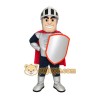 Silver Red Navy Armored Knight Mascot Costume