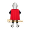 Silver Red Navy Armored Knight Mascot Costume