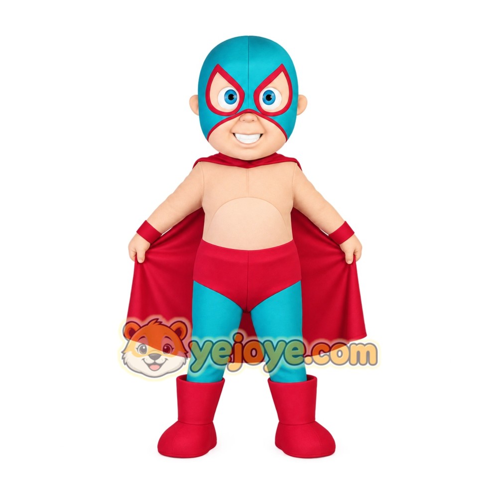Turquoise Red Superhero Baby Mascot Costume