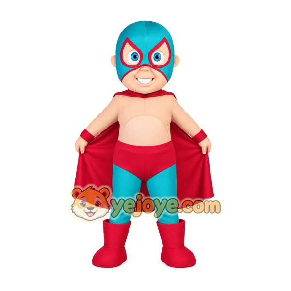 Turquoise Red Superhero Baby Mascot Costume