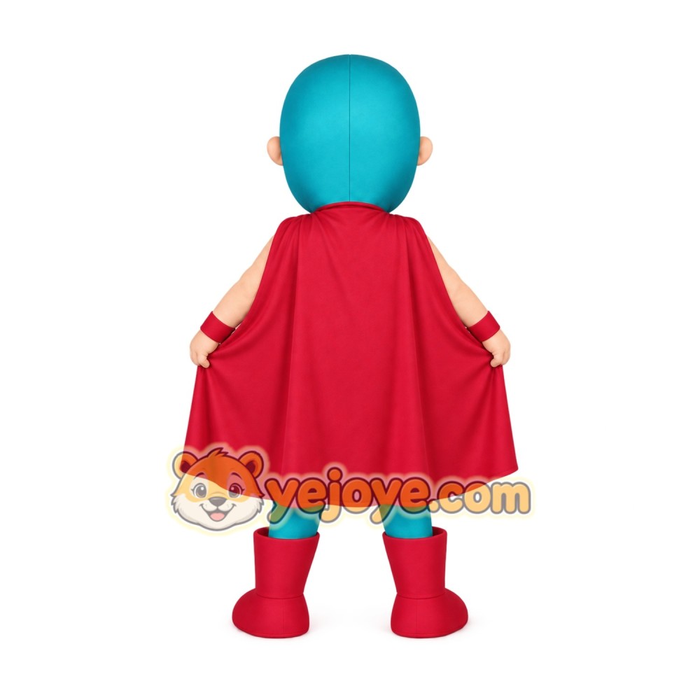 Turquoise Red Superhero Baby Mascot Costume