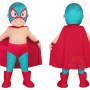 Turquoise Red Superhero Baby Mascot Costume