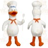 White Orange Chef Duck Mascot Costume