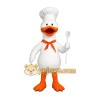 White Orange Chef Duck Mascot Costume