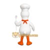 White Orange Chef Duck Mascot Costume