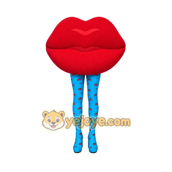 Red Lips Blue Legs Mascot Costume