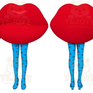 Red Lips Blue Legs Mascot Costume