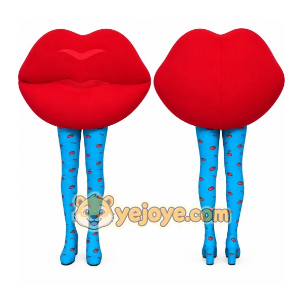 Red Lips Blue Legs Mascot Costume