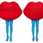 Red Lips Blue Legs Mascot Costume