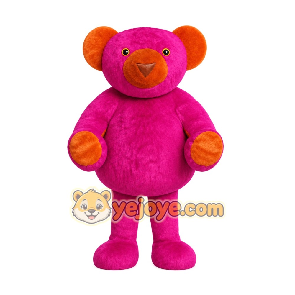 Pink Orange Bear Mascot Costume Pink Orange Bear Mascot Costume