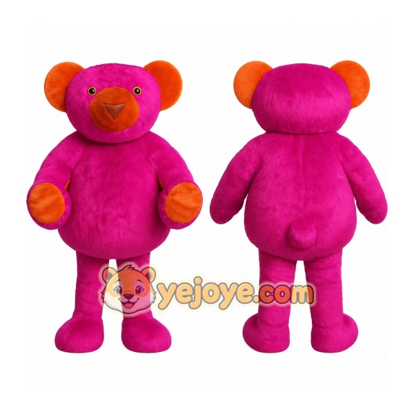 Pink Orange Bear Mascot Costume