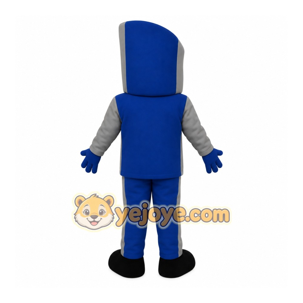 Blue Gray Road Sign Mascot Costume Blue Gray Road Sign Mascot Costume