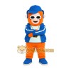 Orange Blue Headphone Monster Mascot Costume