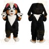 Black White Brown Pink Bow Dog Mascot Costume