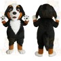 Black White Brown Mountain Dog Mascot Costume