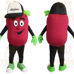 Red Green Black Bean Mascot Costume