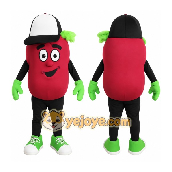 Red Green Black Bean Mascot Costume
