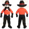 Orange Black Mustached Cowboy Mascot Costume