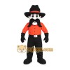 Orange Black Mustached Cowboy Mascot Costume