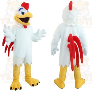 White Red Yellow Rooster Mascot Costume