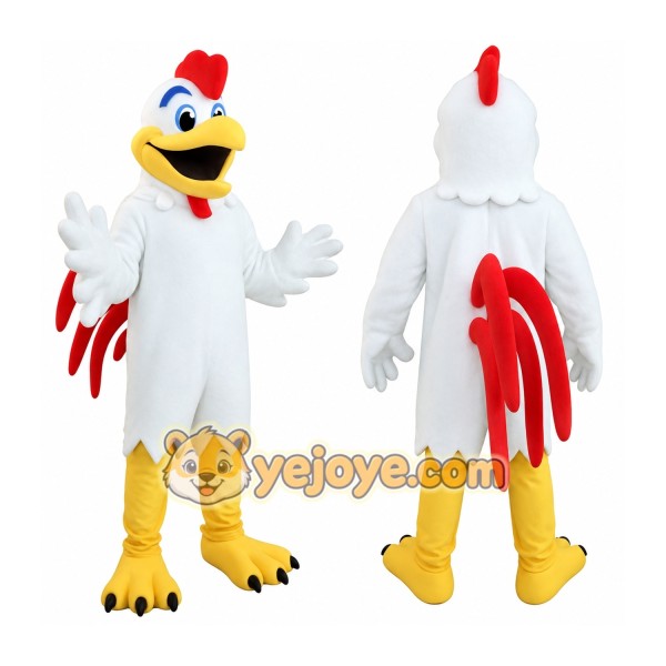 White Red Yellow Rooster Mascot Costume