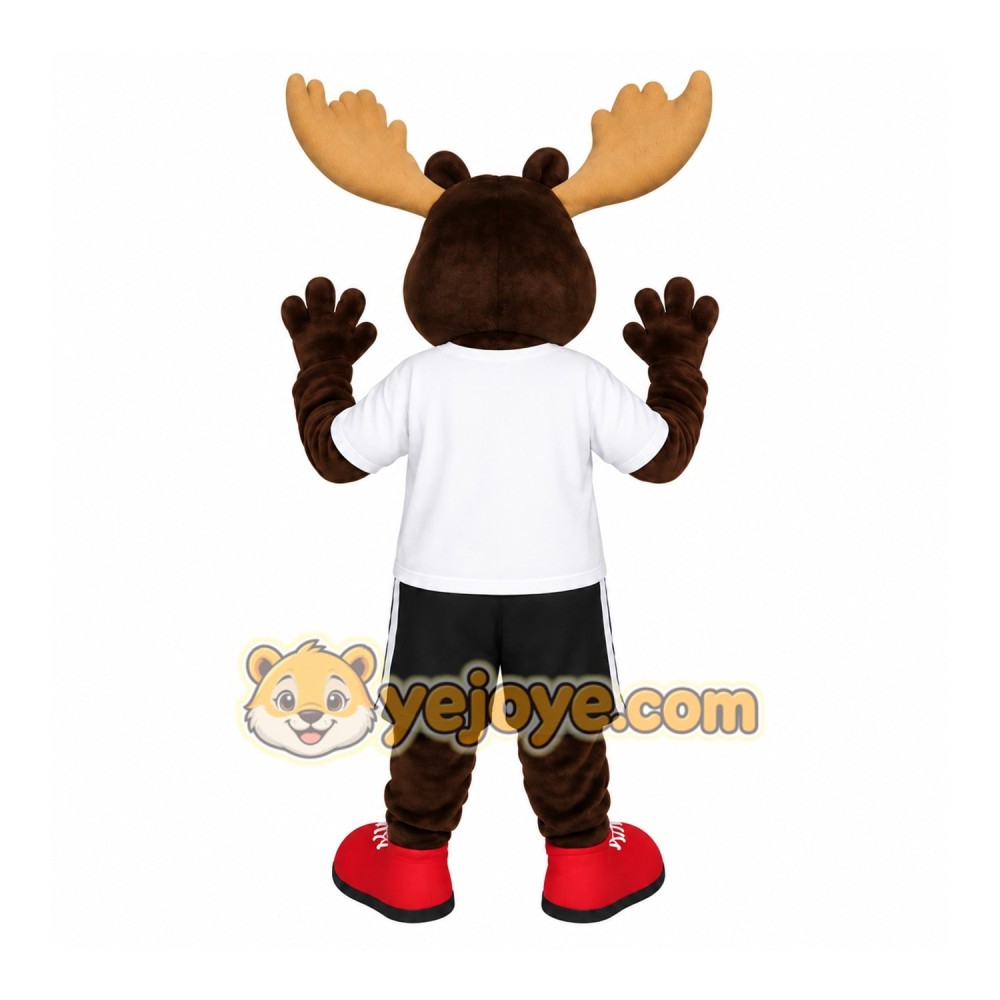 Brown Tan White Red Moose Mascot Costume Brown Tan White Red Moose Mascot Costume