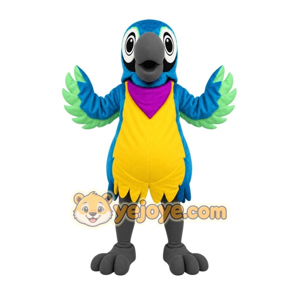 Blue Yellow Green Parrot Mascot Costume