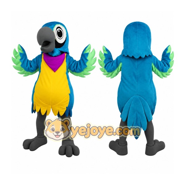 Blue Yellow Green Parrot Mascot Costume