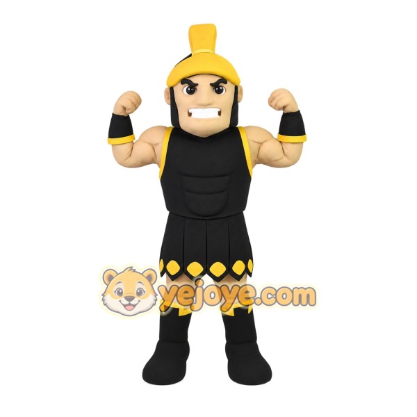 Black Yellow Trojan Warrior Mascot Costume