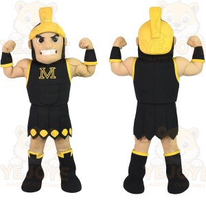 Black Yellow Trojan Warrior Mascot Costume