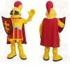 Yellow Red Armored Knight Mascot Costume