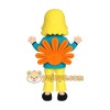 Teal Yellow Orange Blonde Woman Mascot Costume Teal Yellow Orange Blonde Woman Mascot Costume