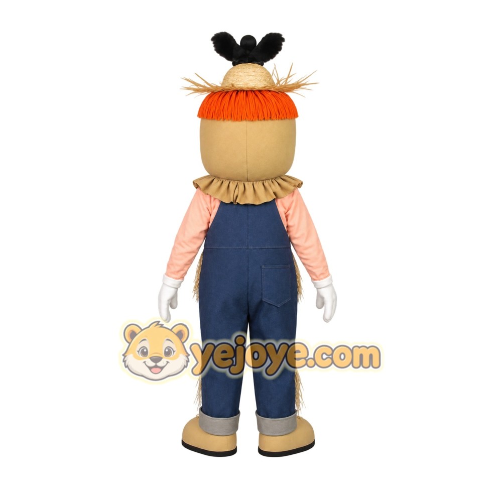 Tan Orange Navy Scarecrow Mascot Costume